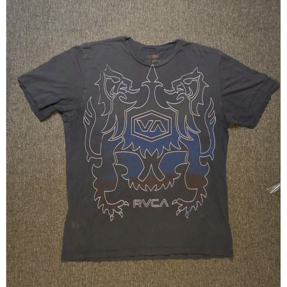 RVCA VA Artist Network Program Coat of Arms Soft Knit Crew Neck T-Shirt Men's XL - Picture 1 of 10